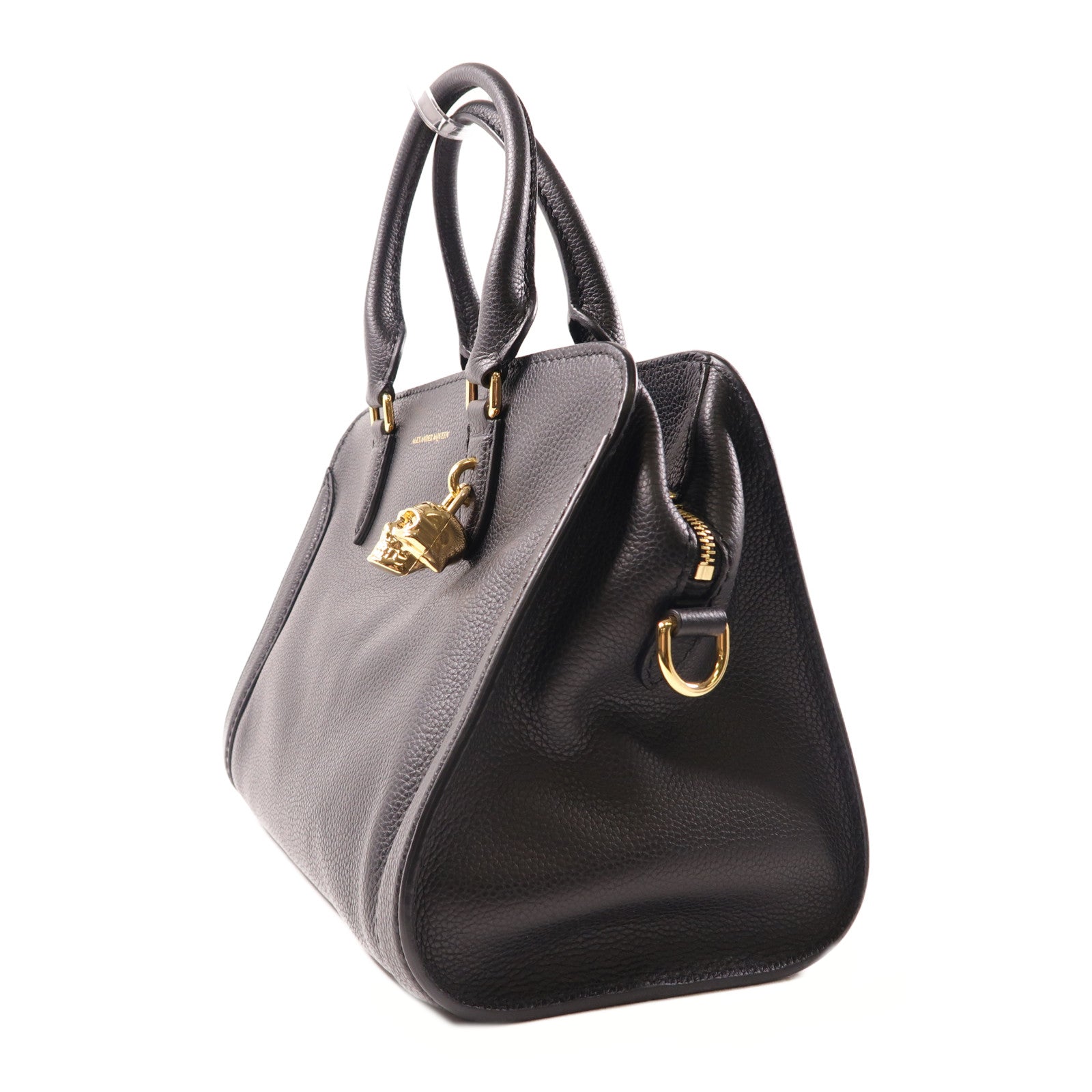 SELECTION 牛皮皮革Alexander Mcqueen Hand Bag金扣手挽肩背兩用袋黑色