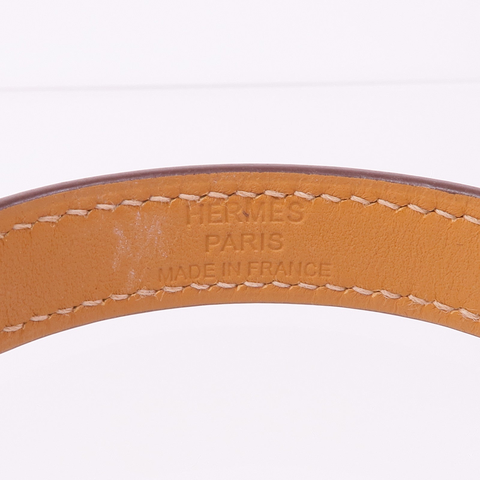 HERMES Epsom/Swift皮革Kelly Double Tour金扣手帶Etoupe