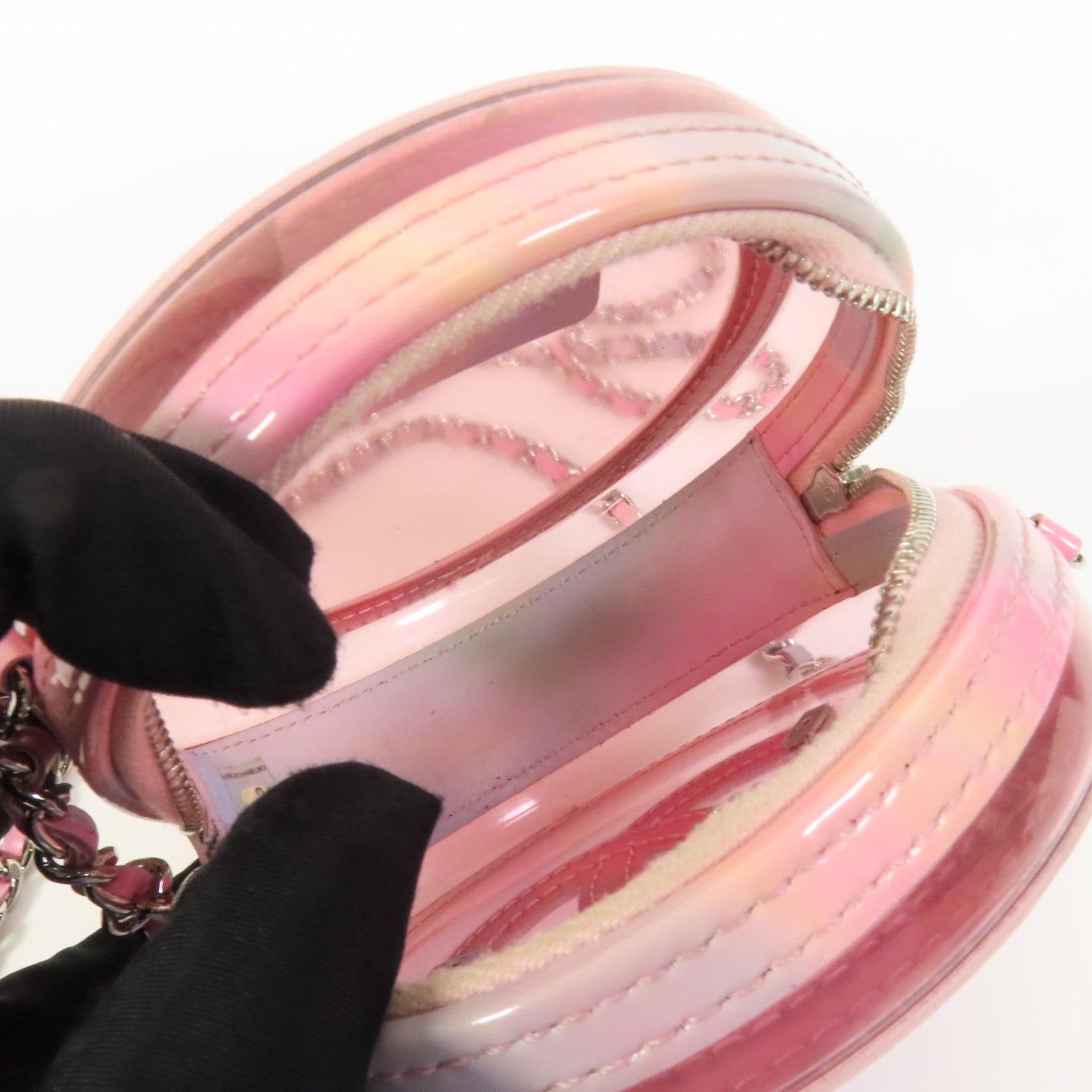 CHANEL PVC Chain Shoulder Bag銀扣肩背袋