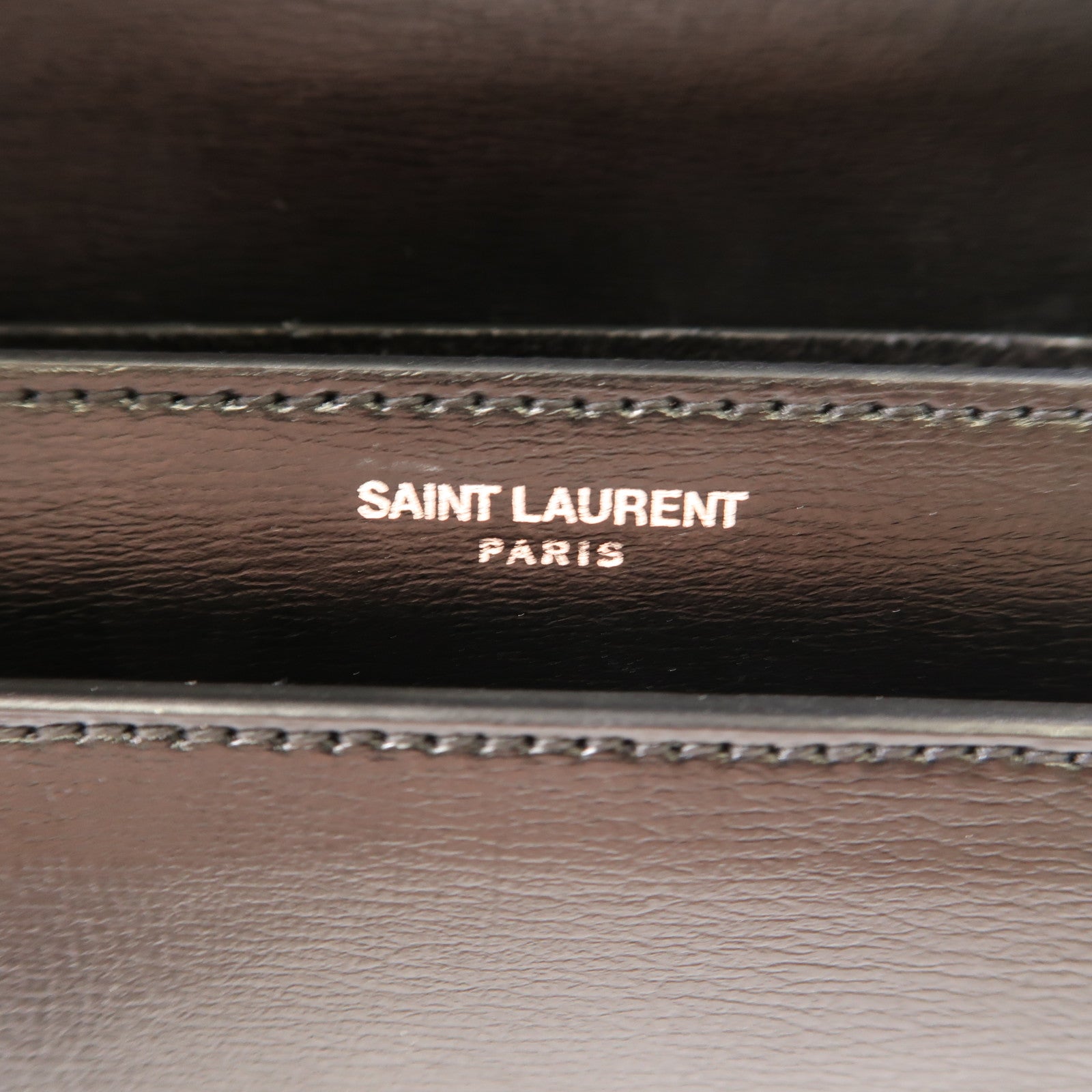 SAINT LAURENT 牛皮皮革Sunset Medium銀扣鏈帶肩背袋黑色