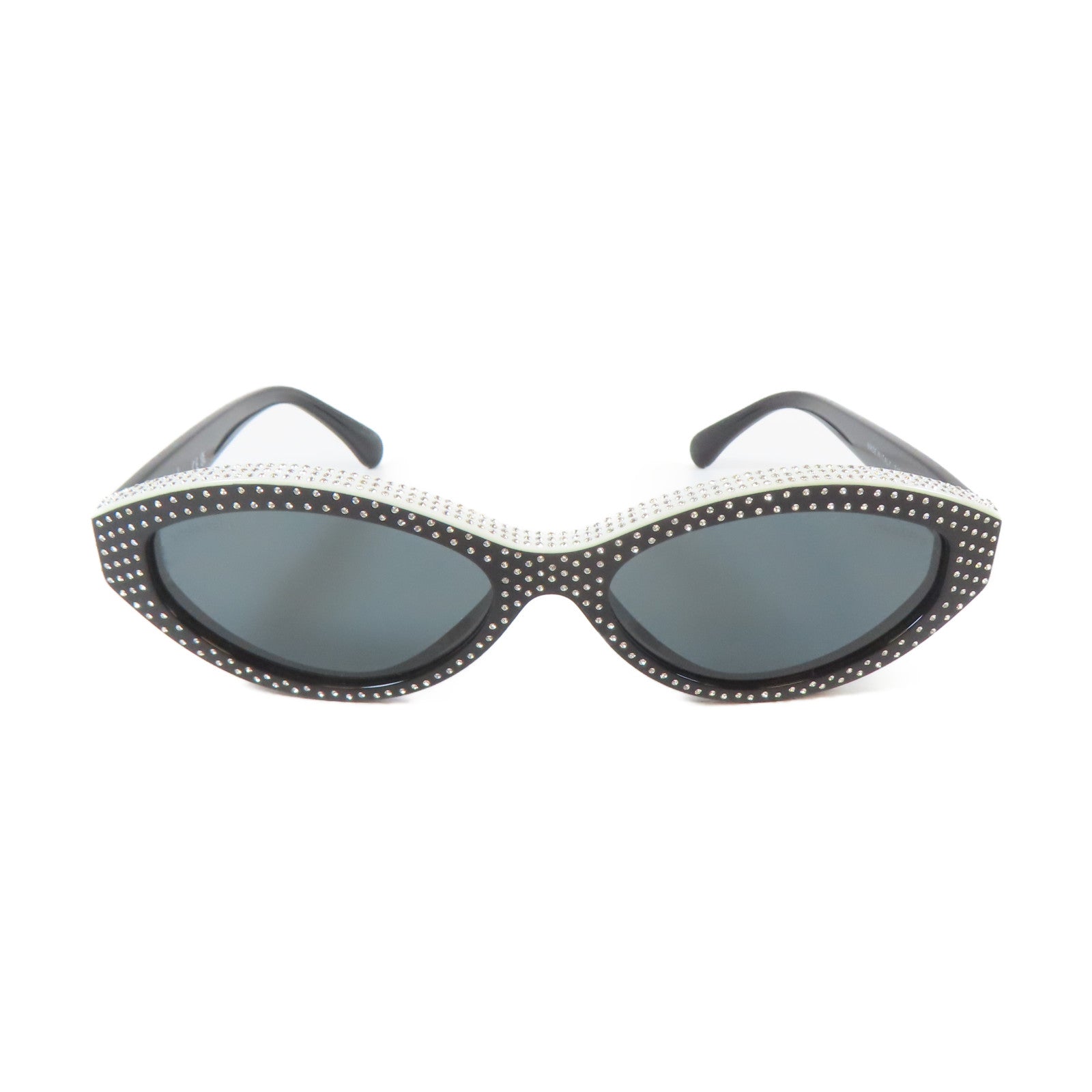 CHANEL 【激減優惠】PVC/水晶Sunglasses太陽眼鏡黑色/白色
