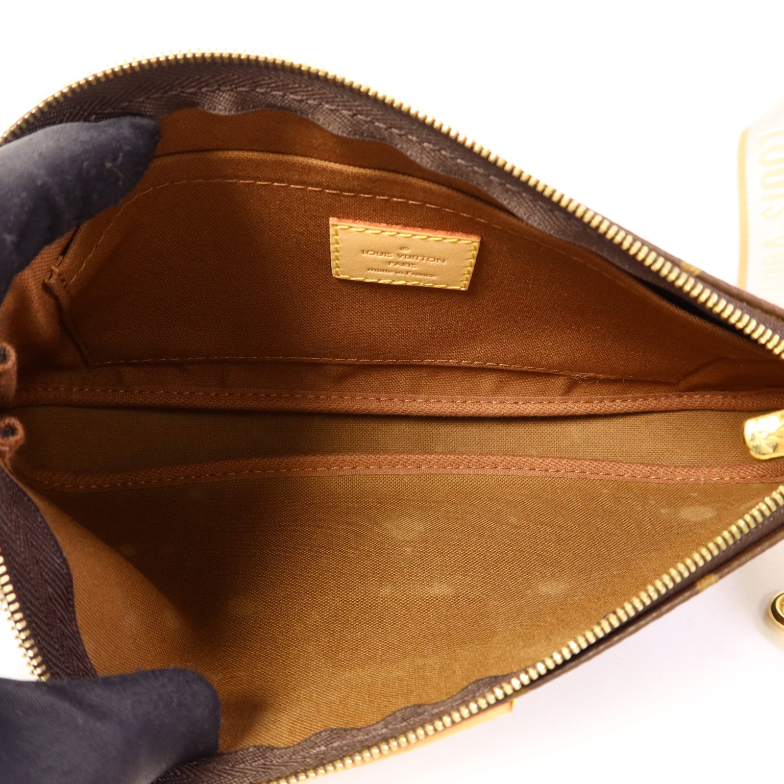 LOUIS VUITTON Monogram Multi Pochette Accessoires金扣手挽肩背兩用袋棕色