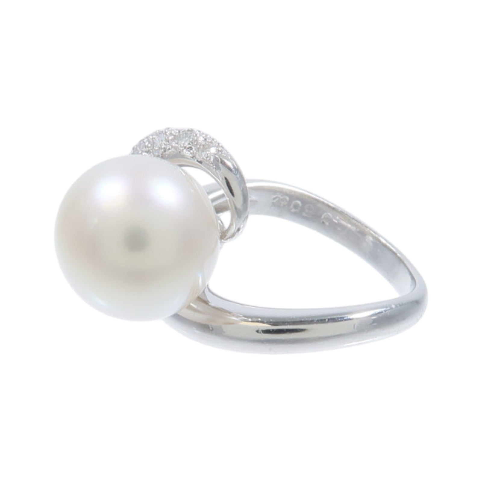 JEWELRY PT900鉑金Pearl Diamond Ring珍珠/鑽石戒指