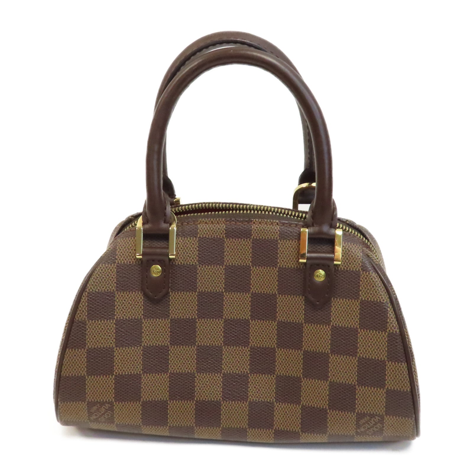 LOUIS VUITTON Damier Rivera Mini金扣手挽袋啡色