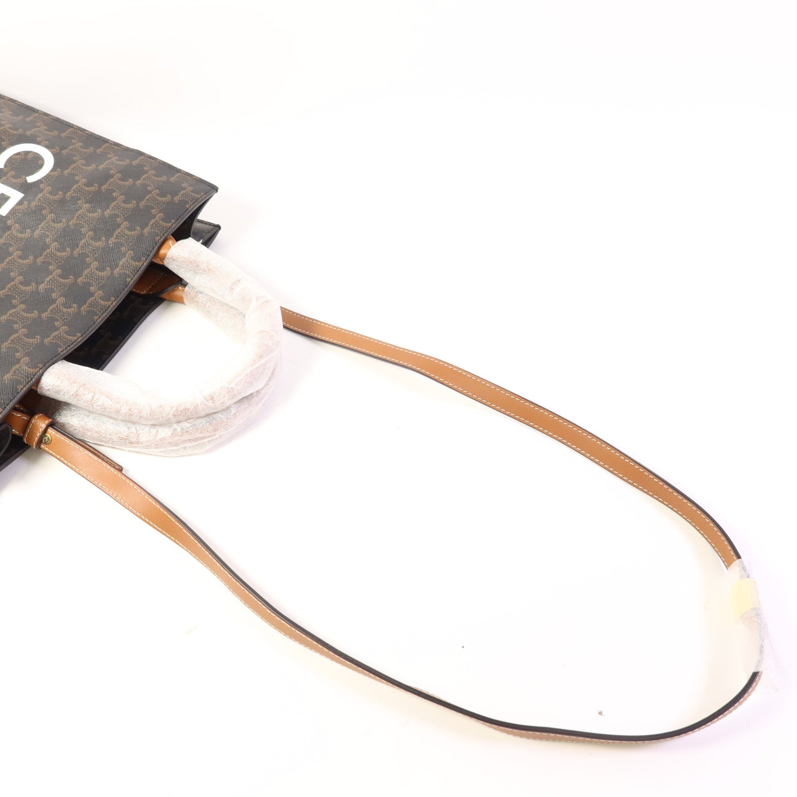 CELINE 塗層帆布Triomphe Cabas Tote Bag金扣手挽肩背兩用袋