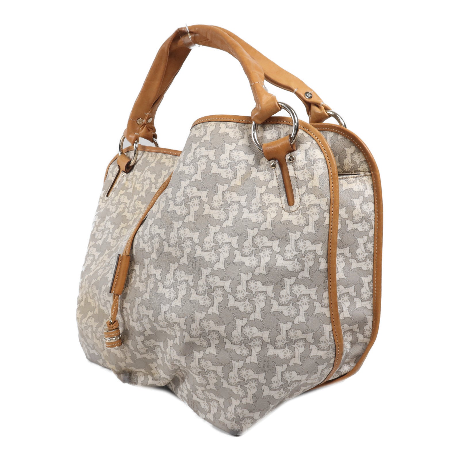 CELINE 【激減優惠】塗層帆布Tote Bag銀扣手挽袋