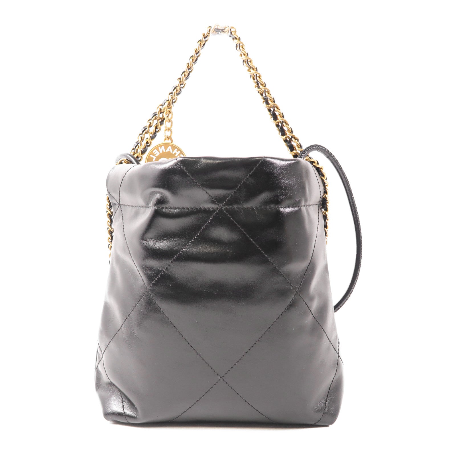 CHANEL CC GHW Chanel 22 Chain Shoulder Bag AS3980 Calfskin Leather Black