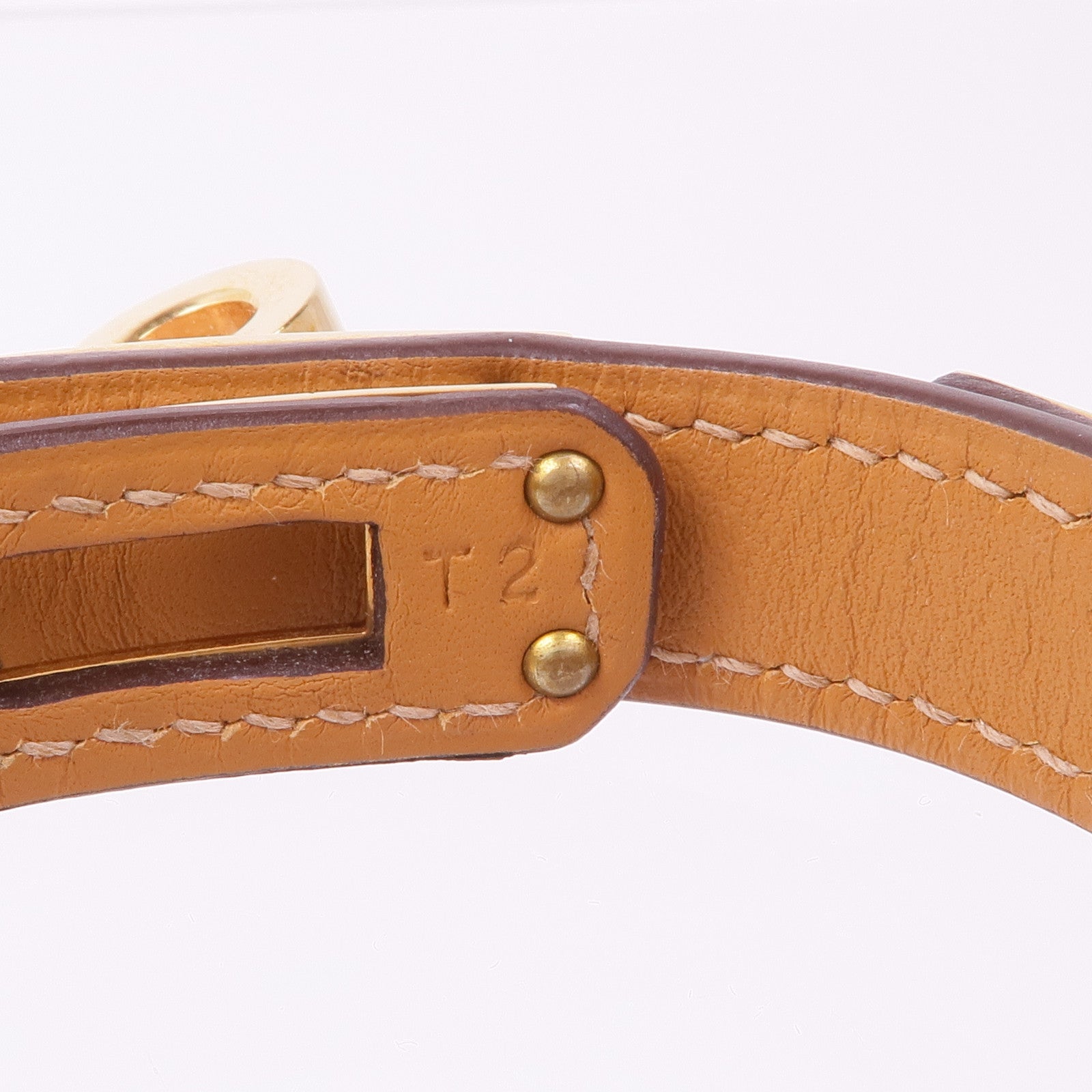HERMES Epsom/Swift皮革Kelly Double Tour金扣手帶Etoupe