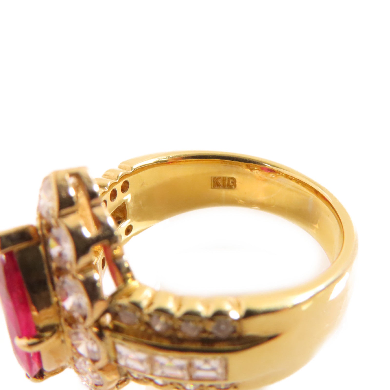 JEWELRY 【激減優惠】18K黃金/1.06ct紅寶石/1.09ct鑚石Ruby Diamond Ring戒指US#5.75