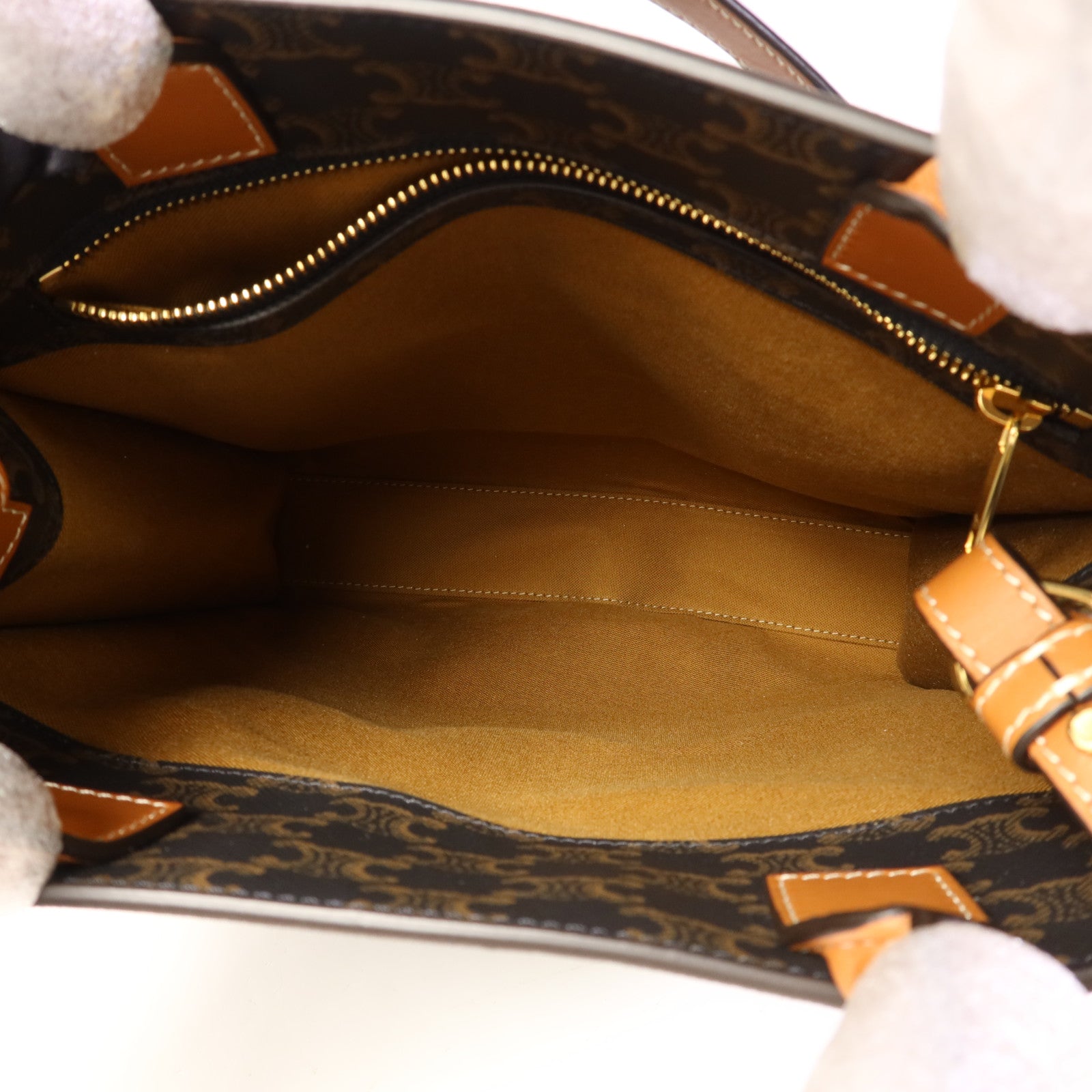 CELINE 塗層帆布Triomphe Cabas Tote Bag金扣手挽肩背兩用袋