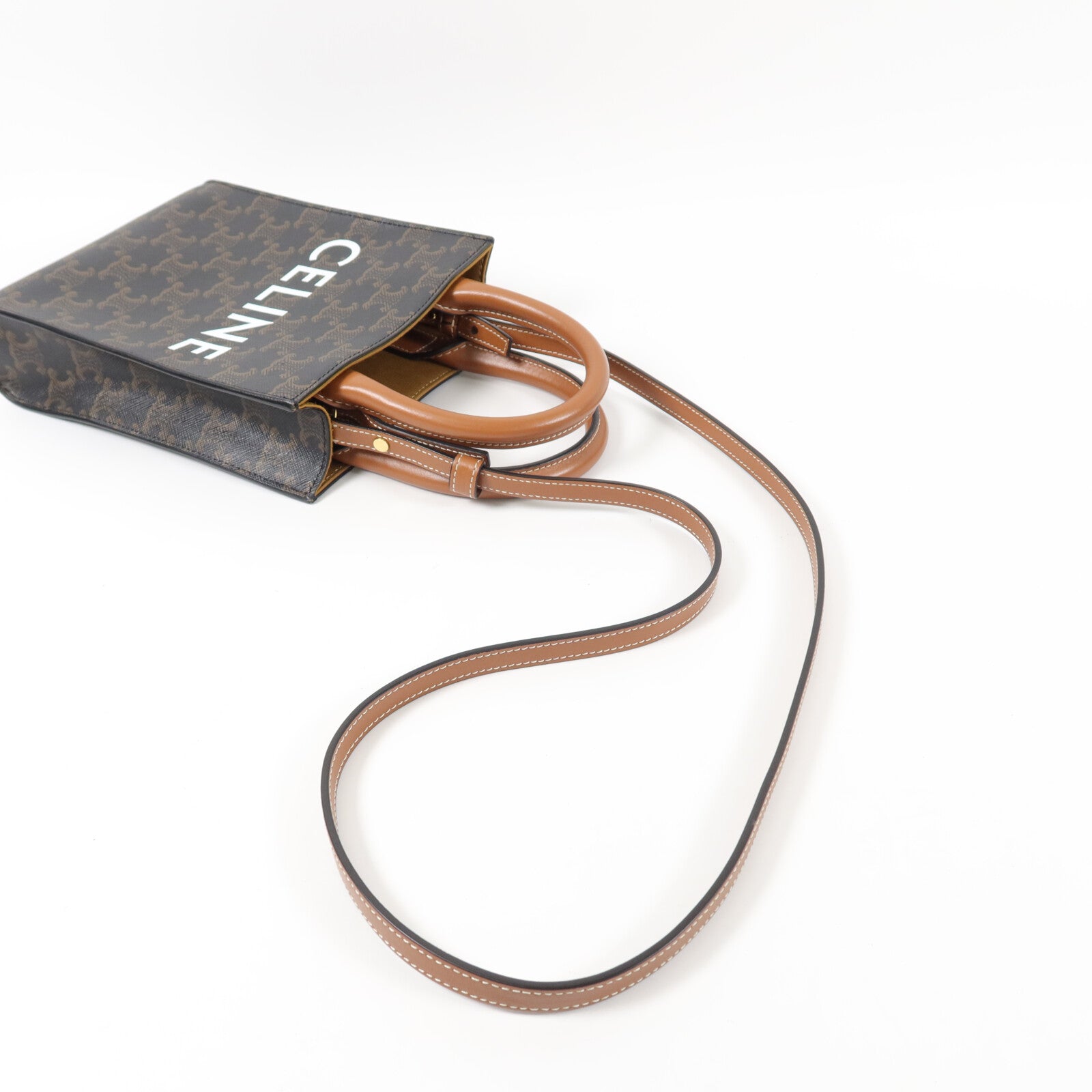 CELINE 塗層帆布Mini Vertical Cabas手挽肩背兩用袋