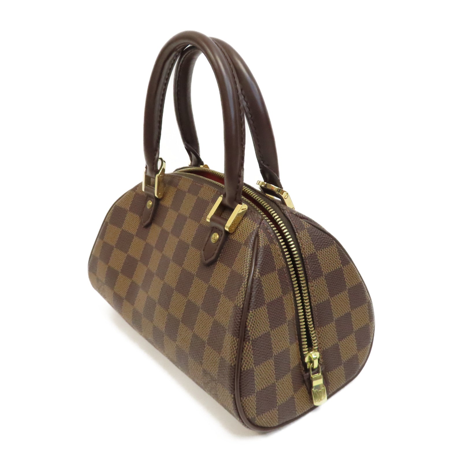 LOUIS VUITTON Damier Rivera Mini金扣手挽袋啡色