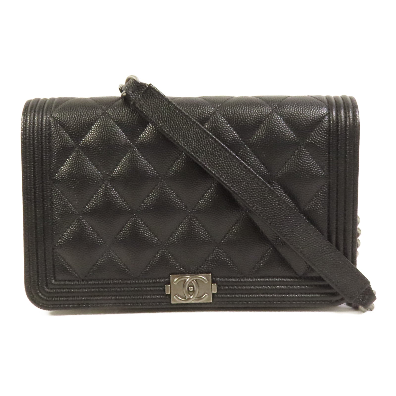 CHANEL 牛皮皮革Boy Woc鏈帶肩背袋