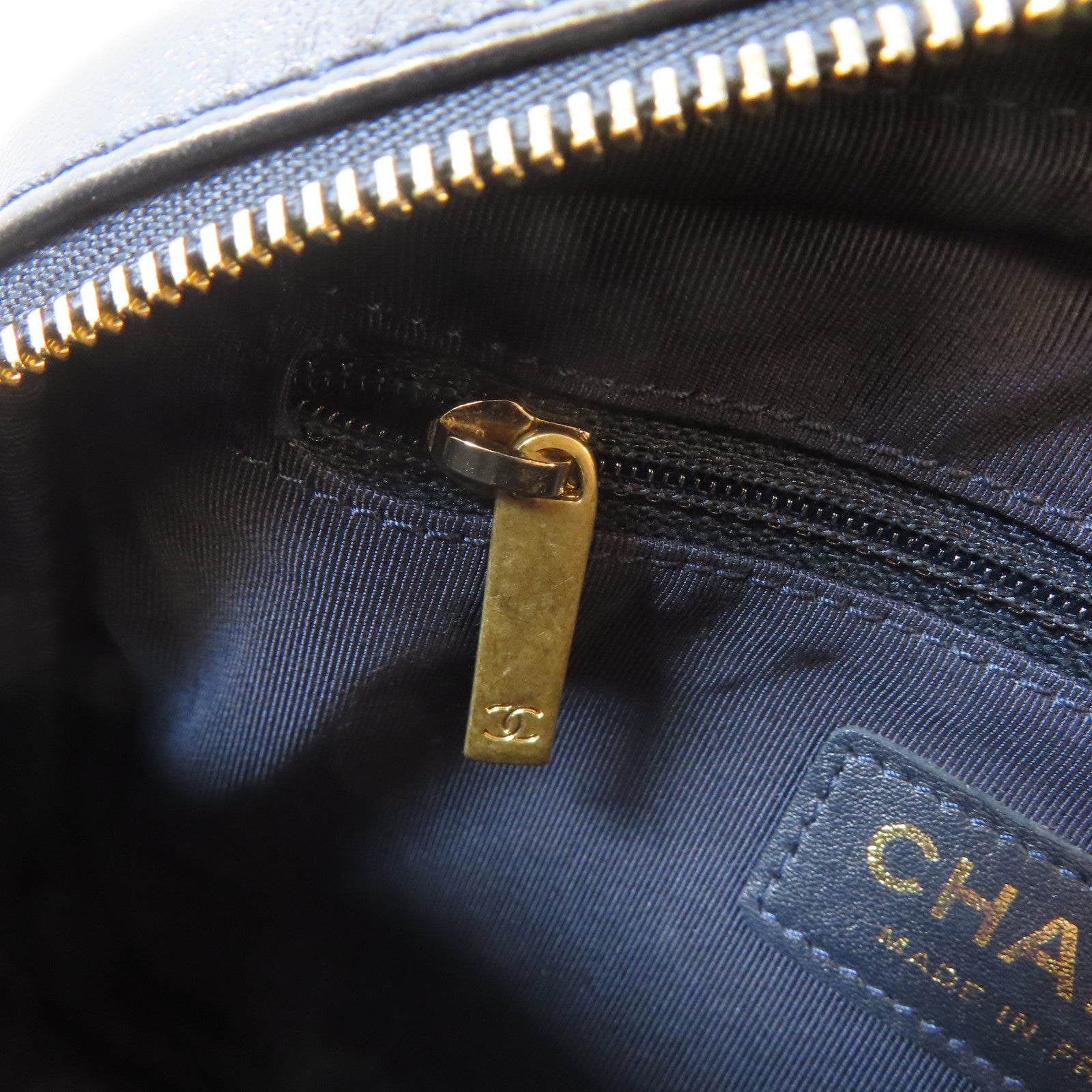 CHANEL 【激減優惠】菱格牛皮皮革Chain Shoulder Bag金扣肩背袋深藍色