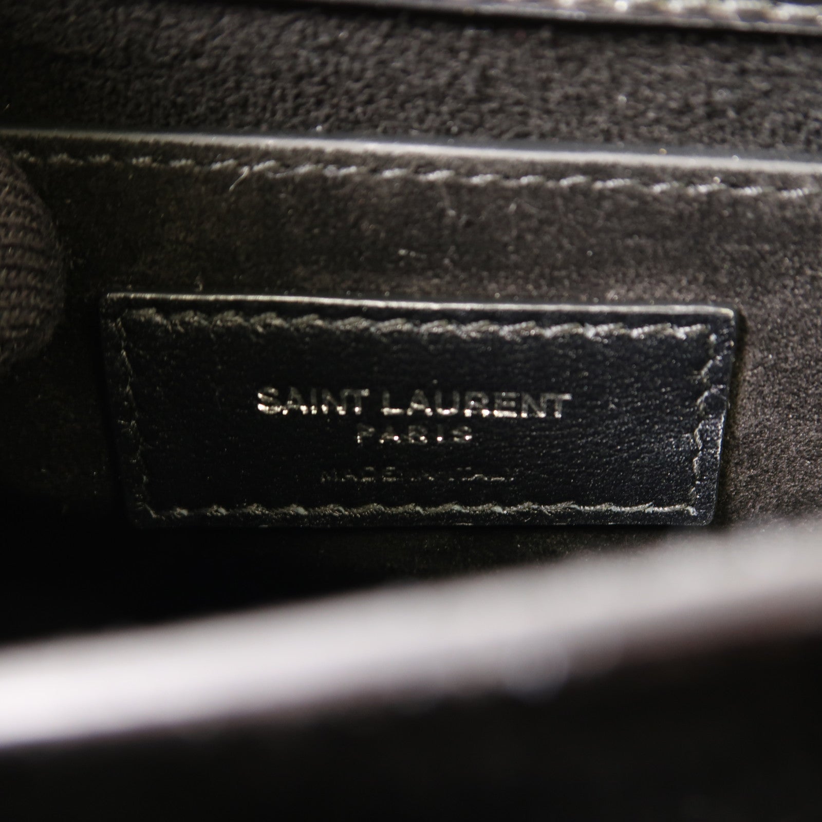 SAINT LAURENT 牛皮皮革Sunset Medium銀扣鏈帶肩背袋黑色