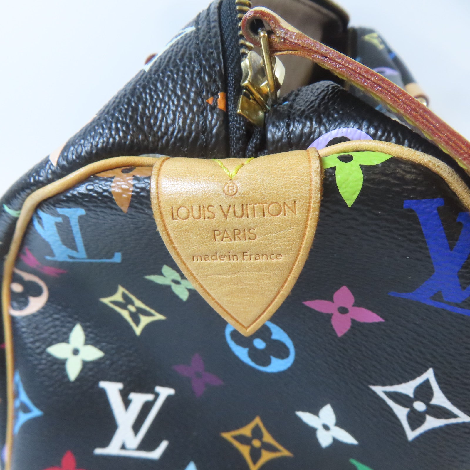 LOUIS VUITTON Monogram Multicolore Speedy 30金扣手挽袋黑色