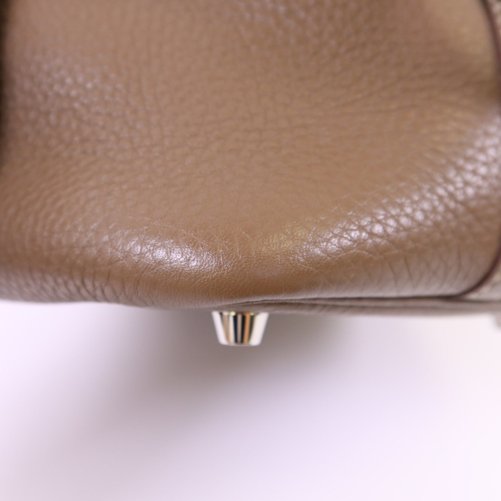 HERMES Clemence皮革Picotin PM銀扣手挽袋Etoupe