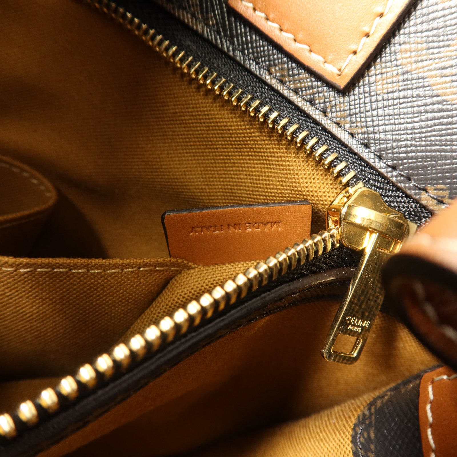 CELINE 塗層帆布Triomphe Cabas Tote Bag金扣手挽肩背兩用袋