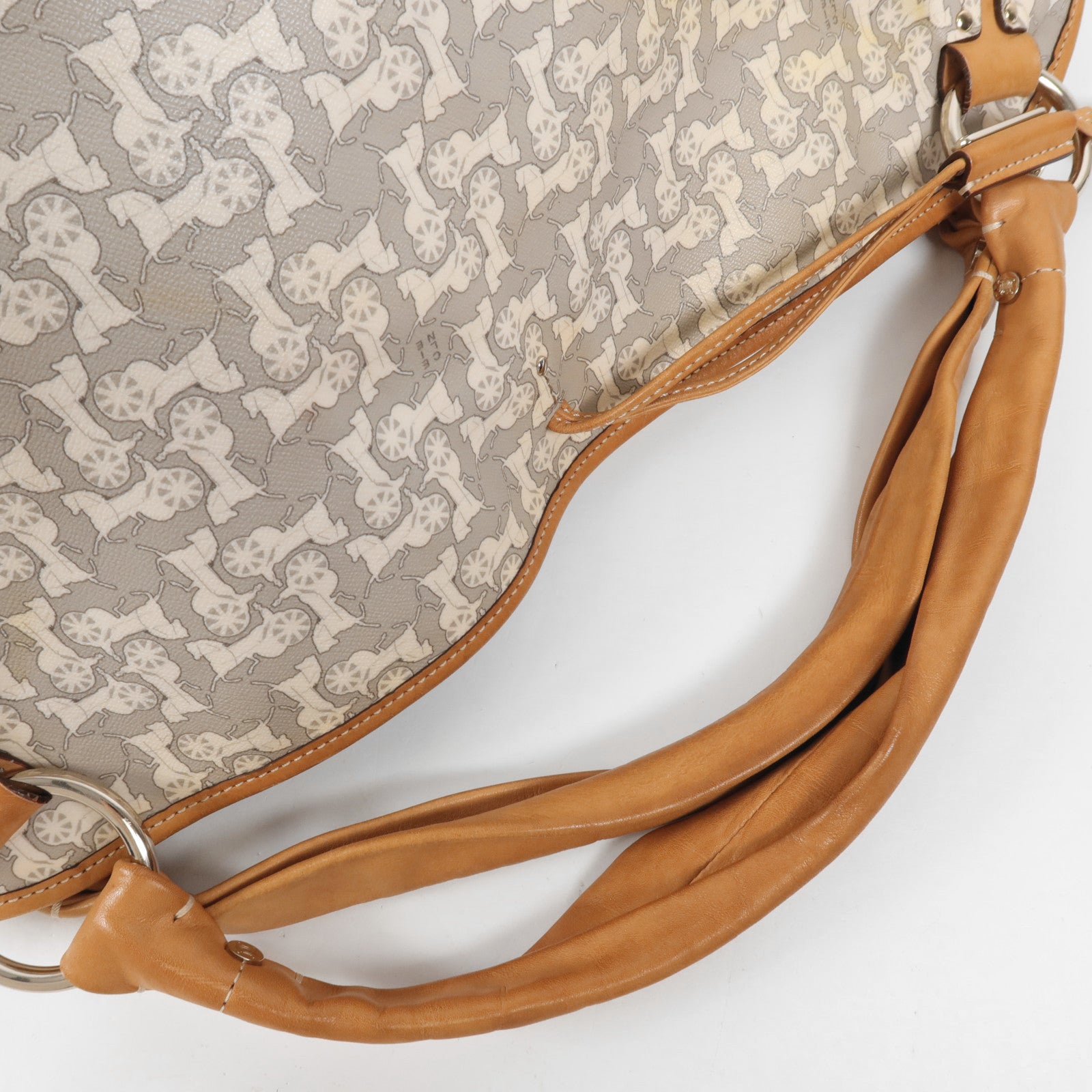 CELINE 塗層帆布Tote Bag銀扣手挽袋