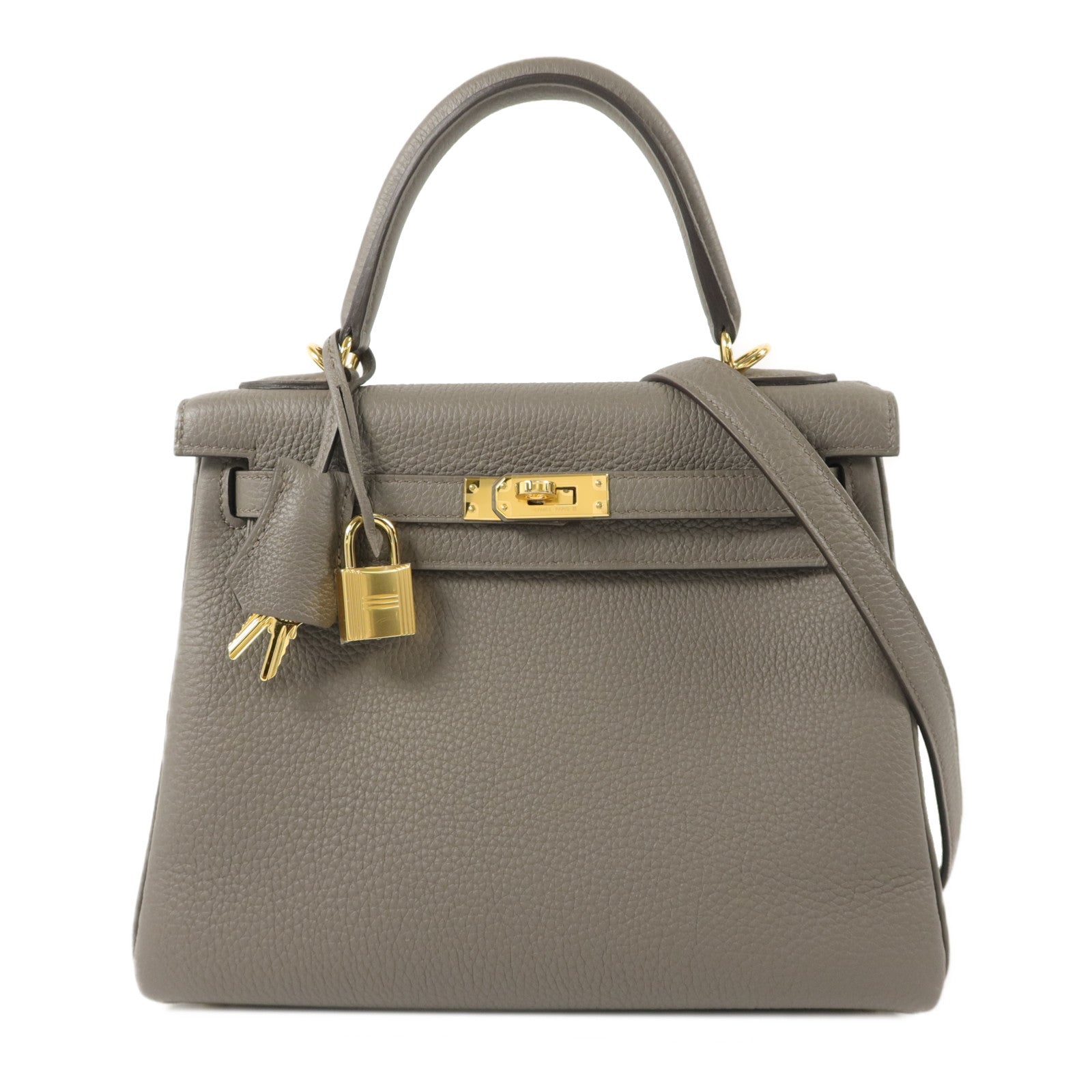 HERMES Togo皮革Kelly 25手挽肩背兩用袋Etain