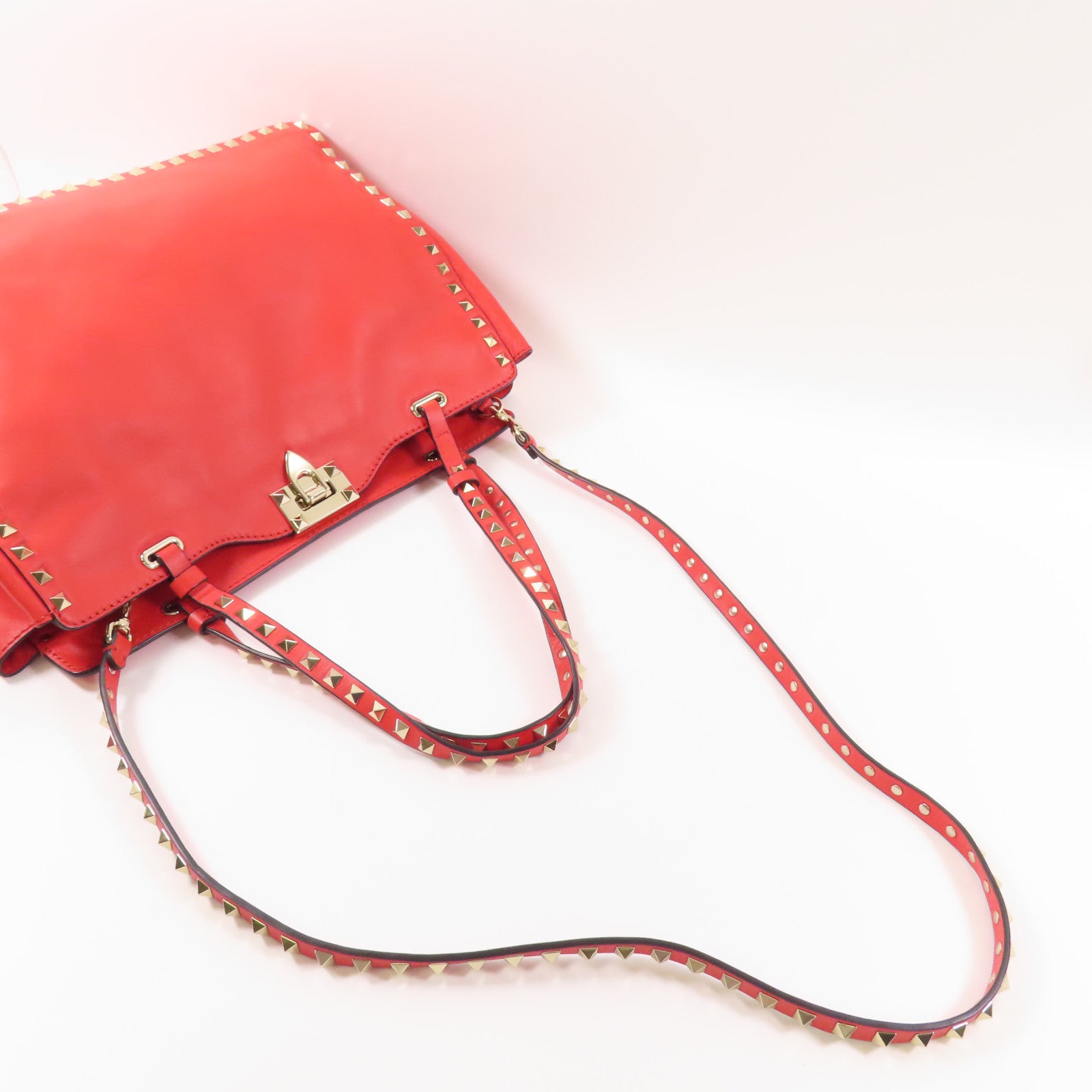 Valentino 牛皮皮革2way Shoulder Bag金扣手挽肩背兩用袋