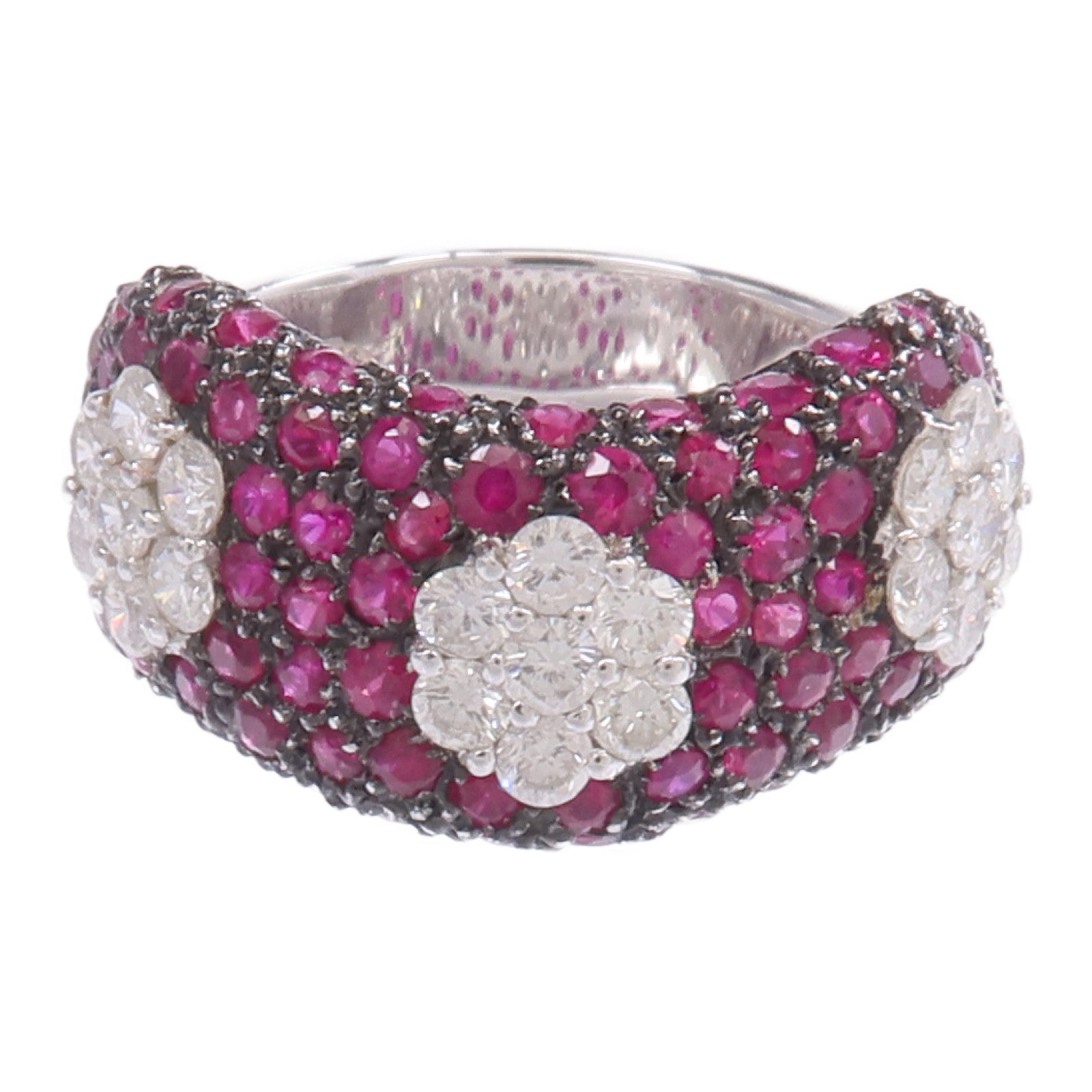 JEWELRY 【激減優惠】18K白金Ruby Diamond Ring紅寶石/鑽石戒指US#6