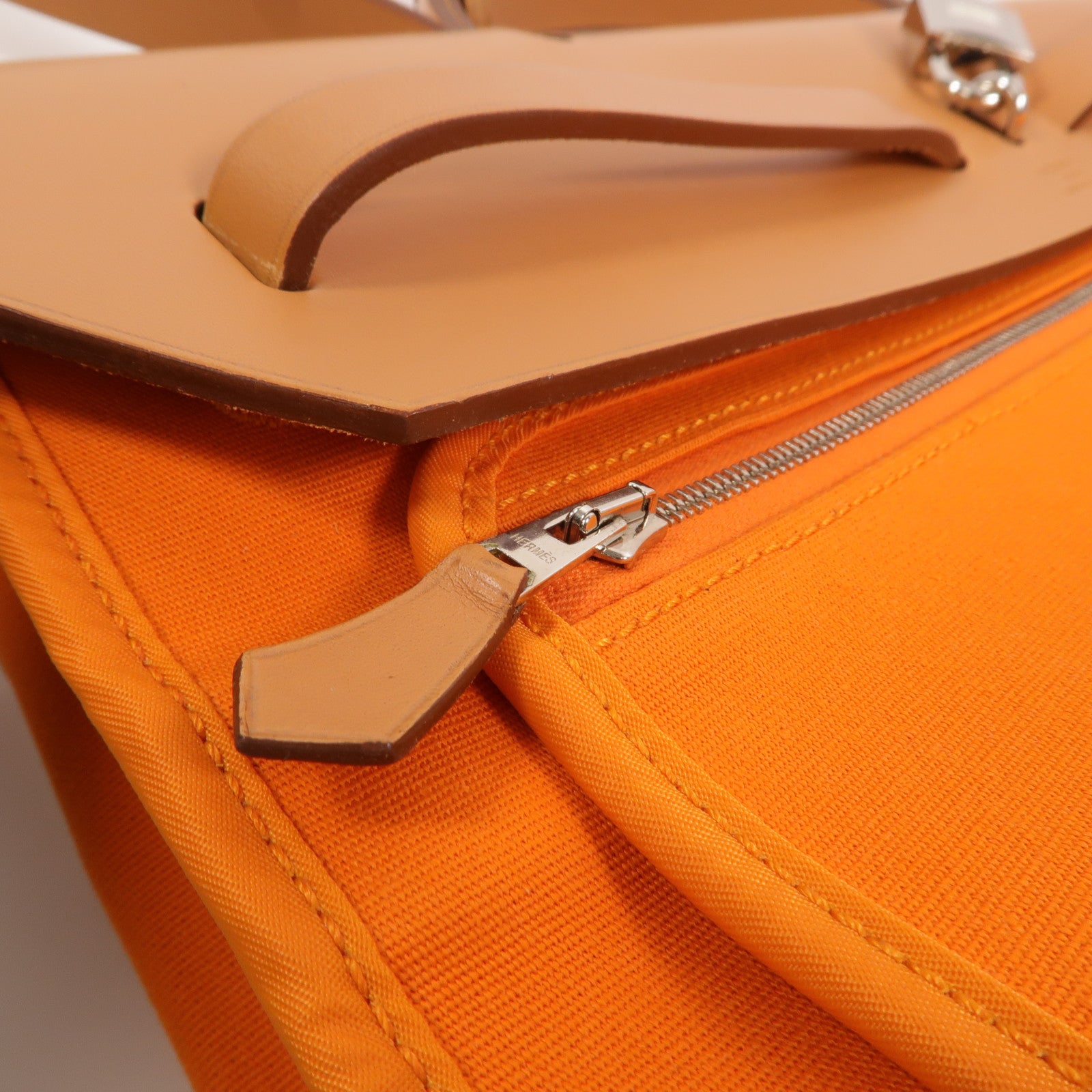 HERMES 帆布Herbag GM手挽肩背兩用袋Orange