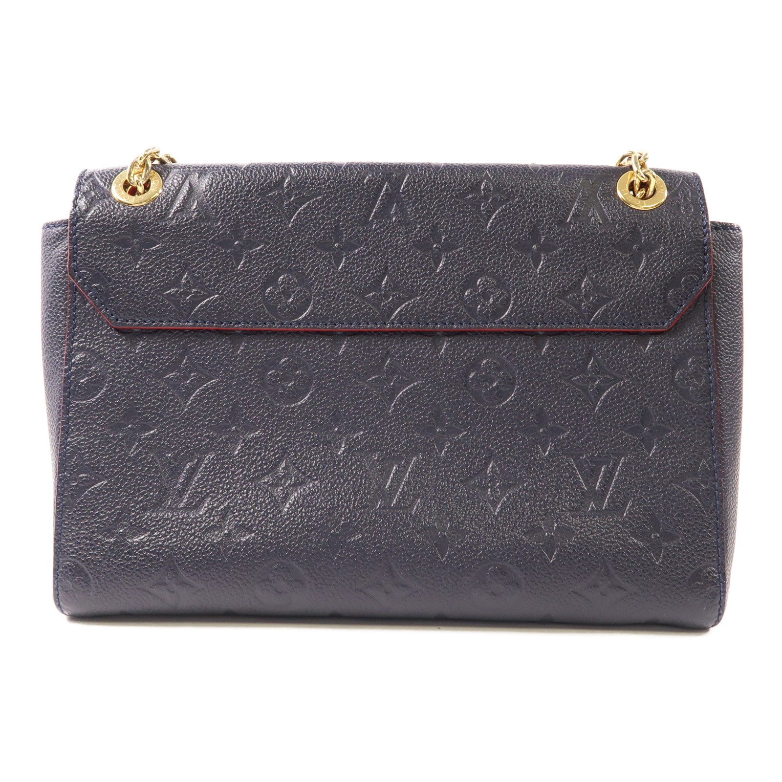 LOUIS VUITTON Monogram Empreinte Vavin PM金扣肩背袋深藍色
