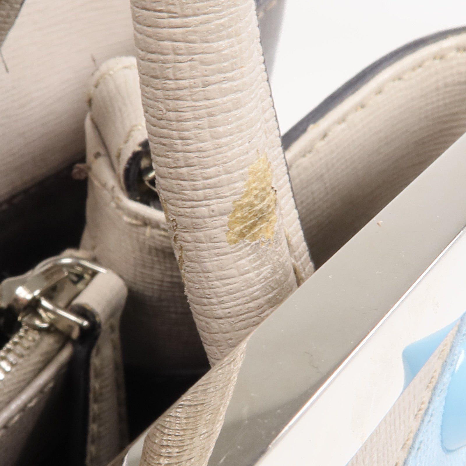 FENDI 【激減優惠】牛皮皮革Petite 2 Jours金扣手挽肩背兩用袋灰色