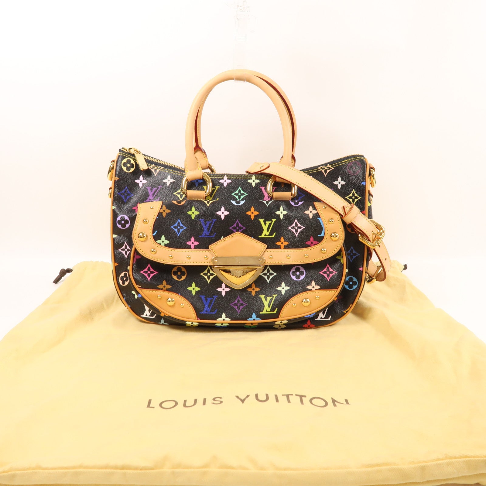 LOUIS VUITTON Monogram Multicolore Rita金扣手挽肩背兩用袋