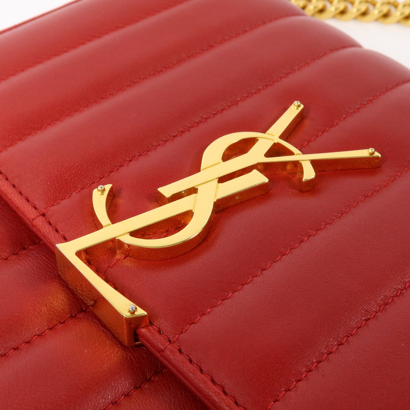 SAINT LAURENT 羊皮皮革Vicky Medium鏈帶肩背袋