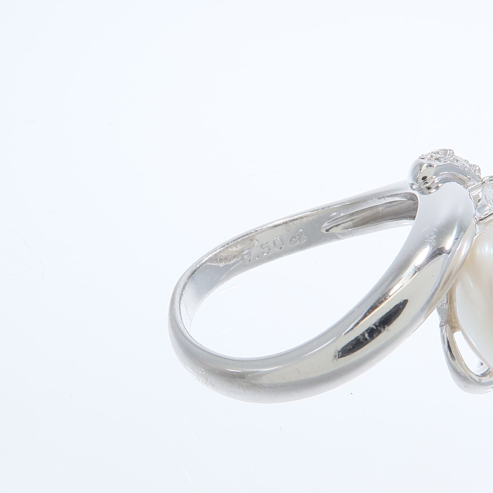 JEWELRY PT900鉑金Pearl Diamond Ring珍珠/鑽石戒指