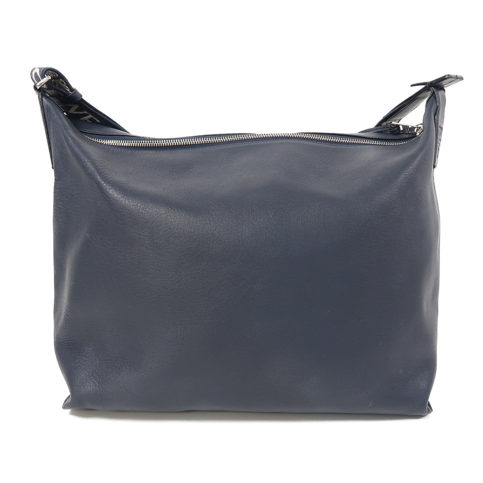 LOEWE 牛皮皮革Cubi Crossbody Bag銀扣肩背袋藍色