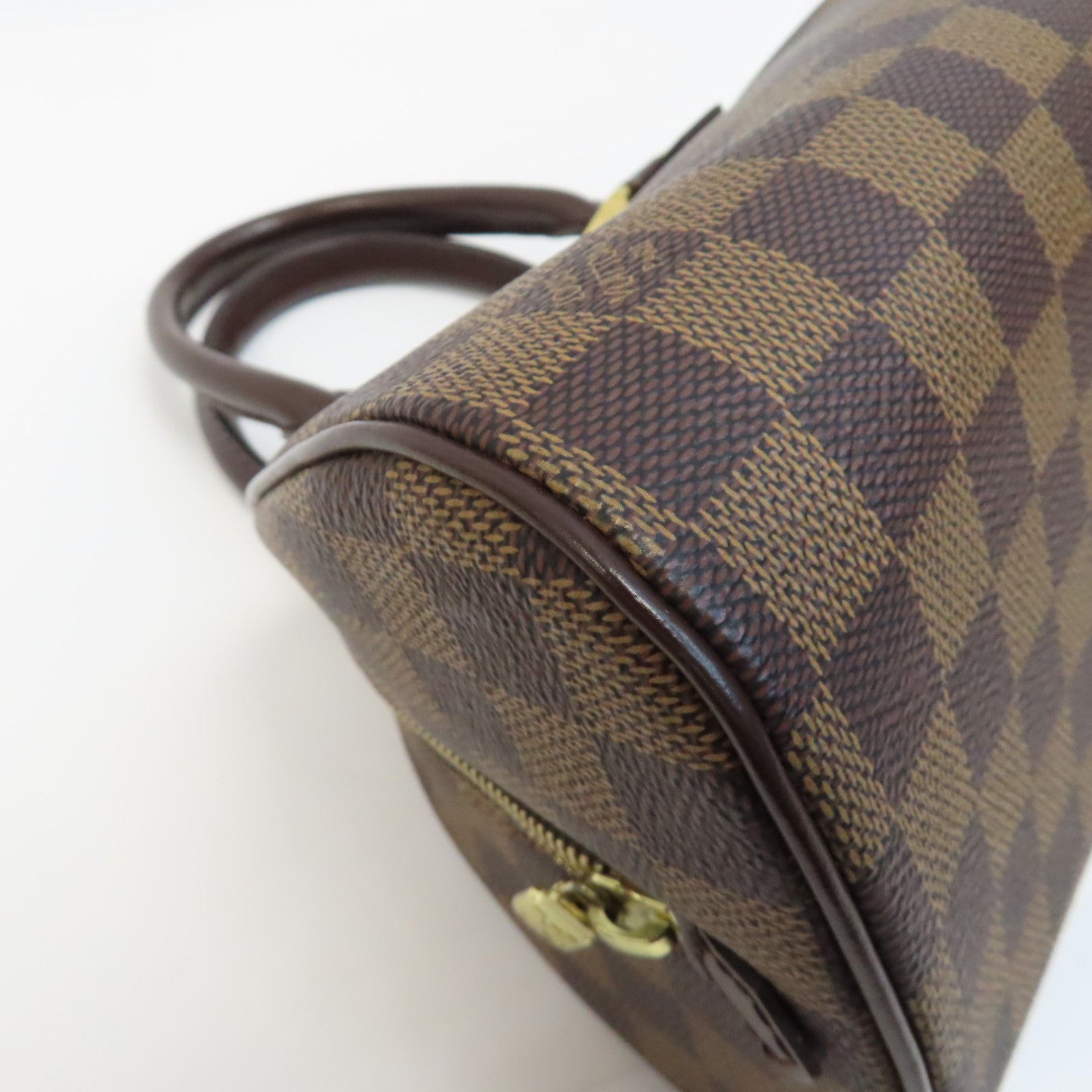 LOUIS VUITTON Damier Rivera Mini金扣手挽袋啡色