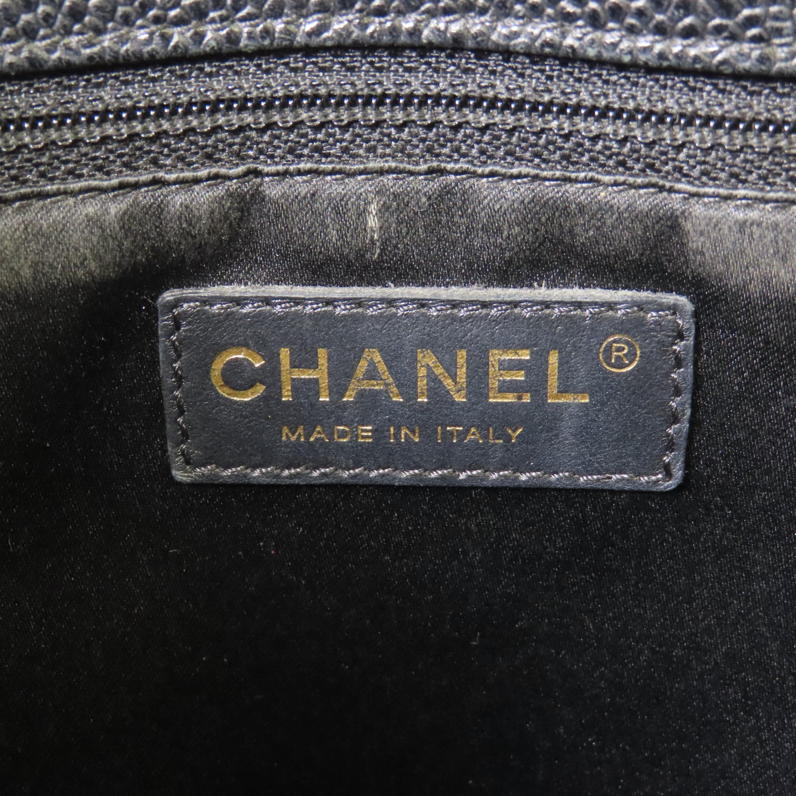 CHANEL 牛皮皮革GST Grand Shopping Tote Bag金扣鏈帶肩背袋