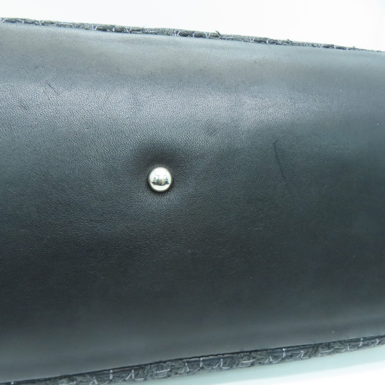 CHANEL 菱格羊皮皮革Chain Shoulder Bag银扣链带肩背袋黑色