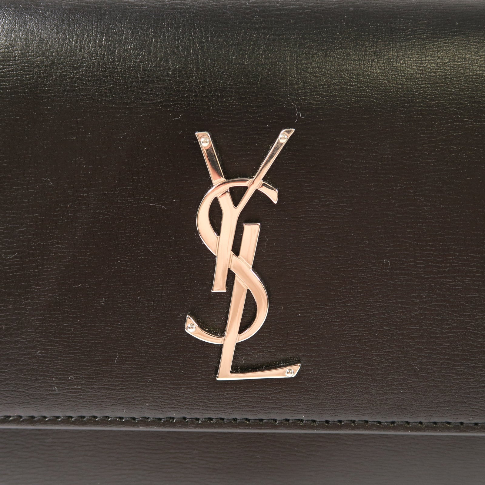 SAINT LAURENT 牛皮皮革Sunset Medium銀扣鏈帶肩背袋黑色