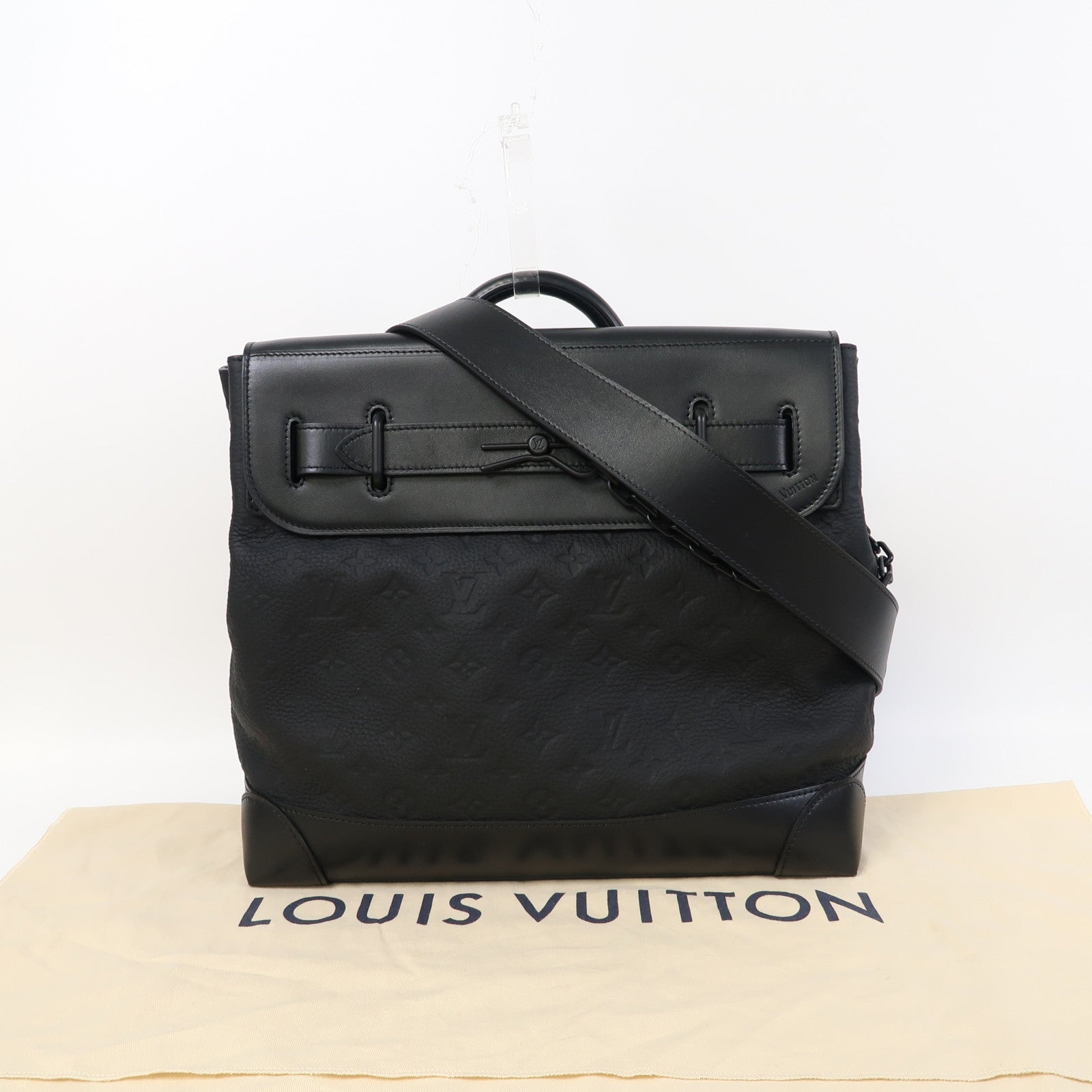 LOUIS VUITTON 【激減優惠】Taurillon Monogram Steamer PM手挽肩背兩用袋黑色
