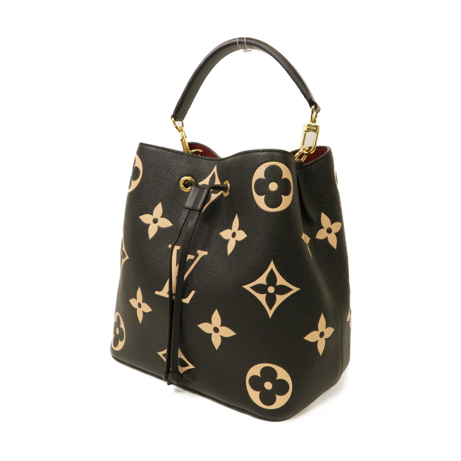LOUIS VUITTON Monogram Empreinte Neo Noe MM金扣手挽肩背兩用袋黒色
