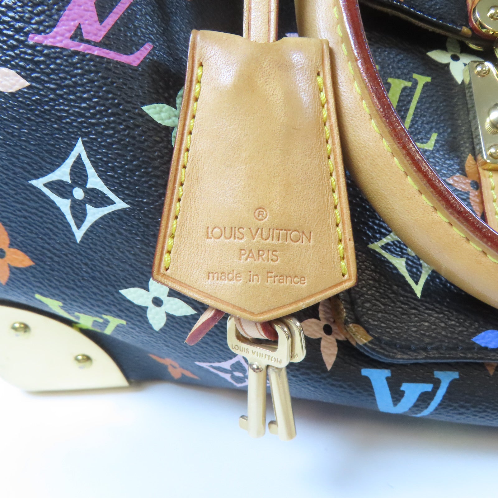 LOUIS VUITTON Monogram Multicolore Speedy 30金扣手挽袋黑色