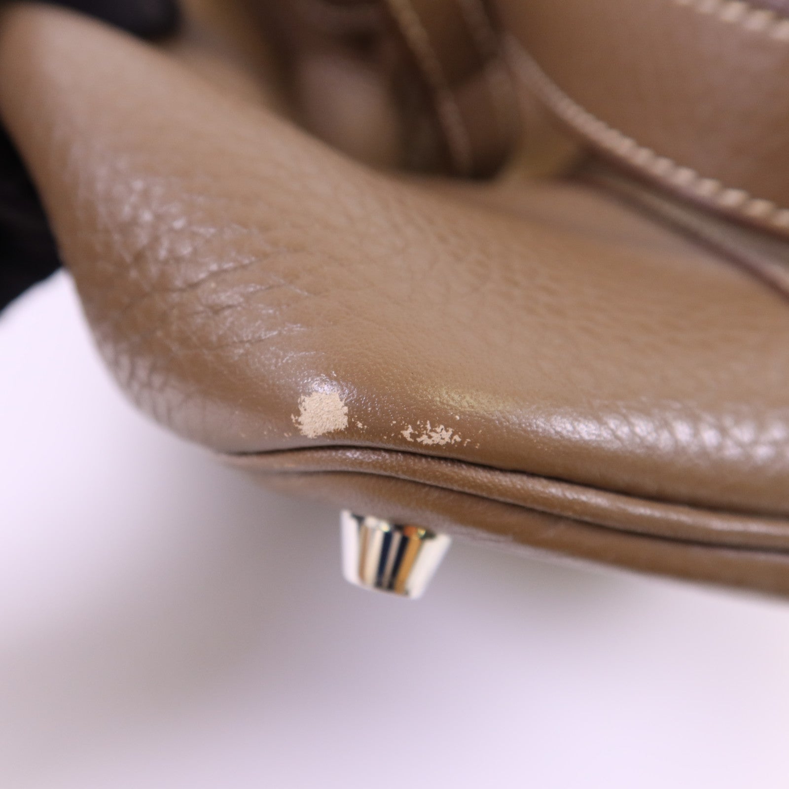 HERMES Clemence皮革Picotin PM銀扣手挽袋Etoupe