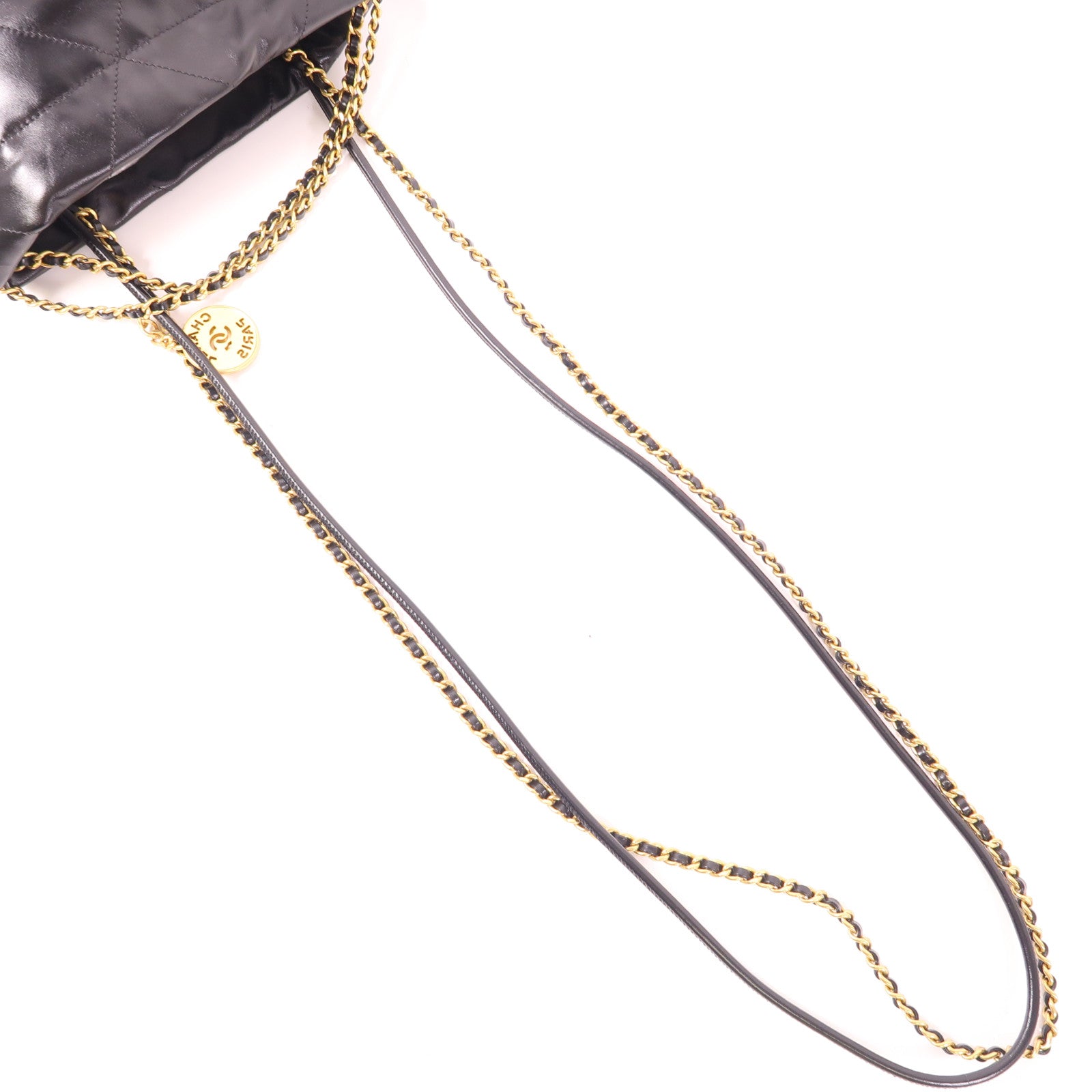 CHANEL CC GHW Chanel 22 Chain Shoulder Bag AS3980 Calfskin Leather Black