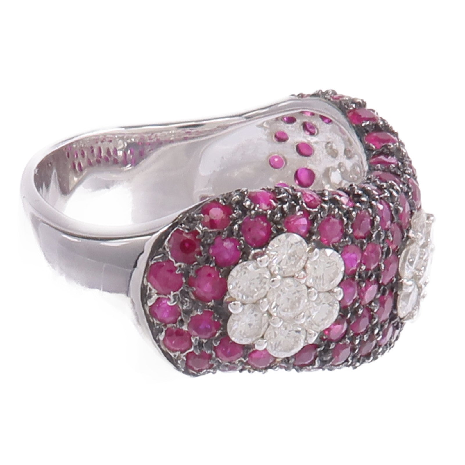 JEWELRY 【激減優惠】18K白金Ruby Diamond Ring紅寶石/鑽石戒指US#6