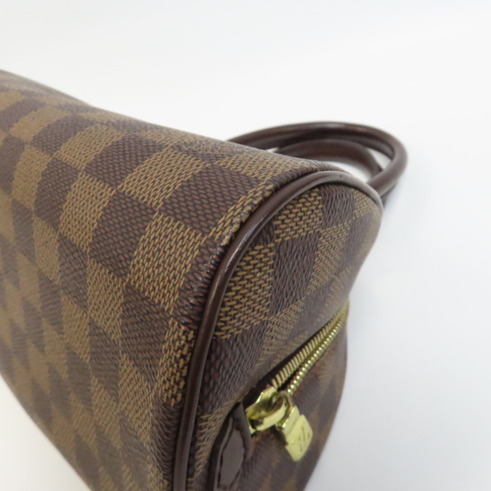 LOUIS VUITTON Damier Rivera Mini金扣手挽袋啡色