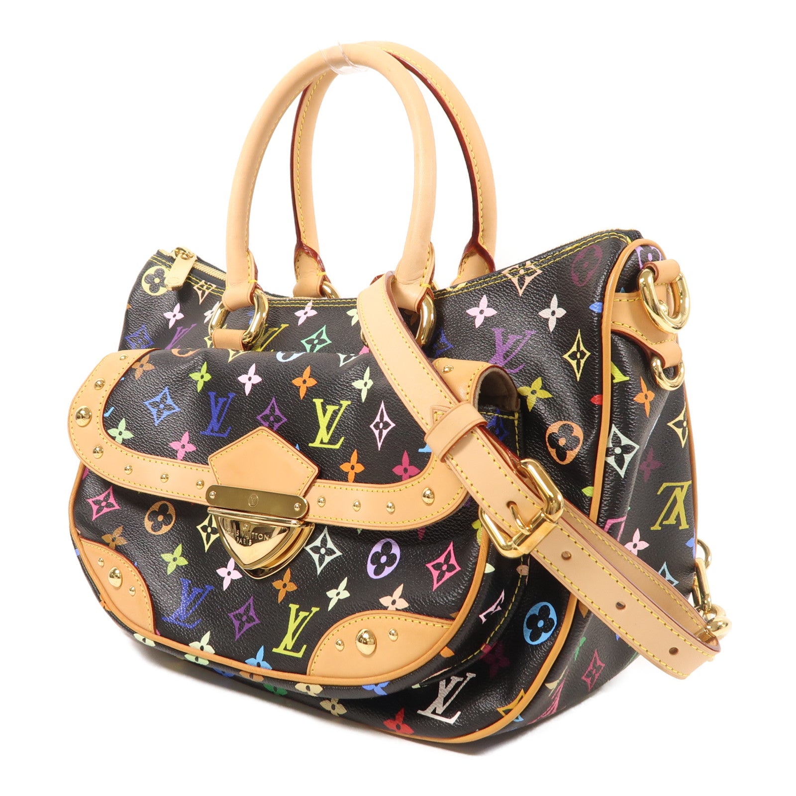 LOUIS VUITTON Monogram Multicolore Rita金扣手挽肩背兩用袋