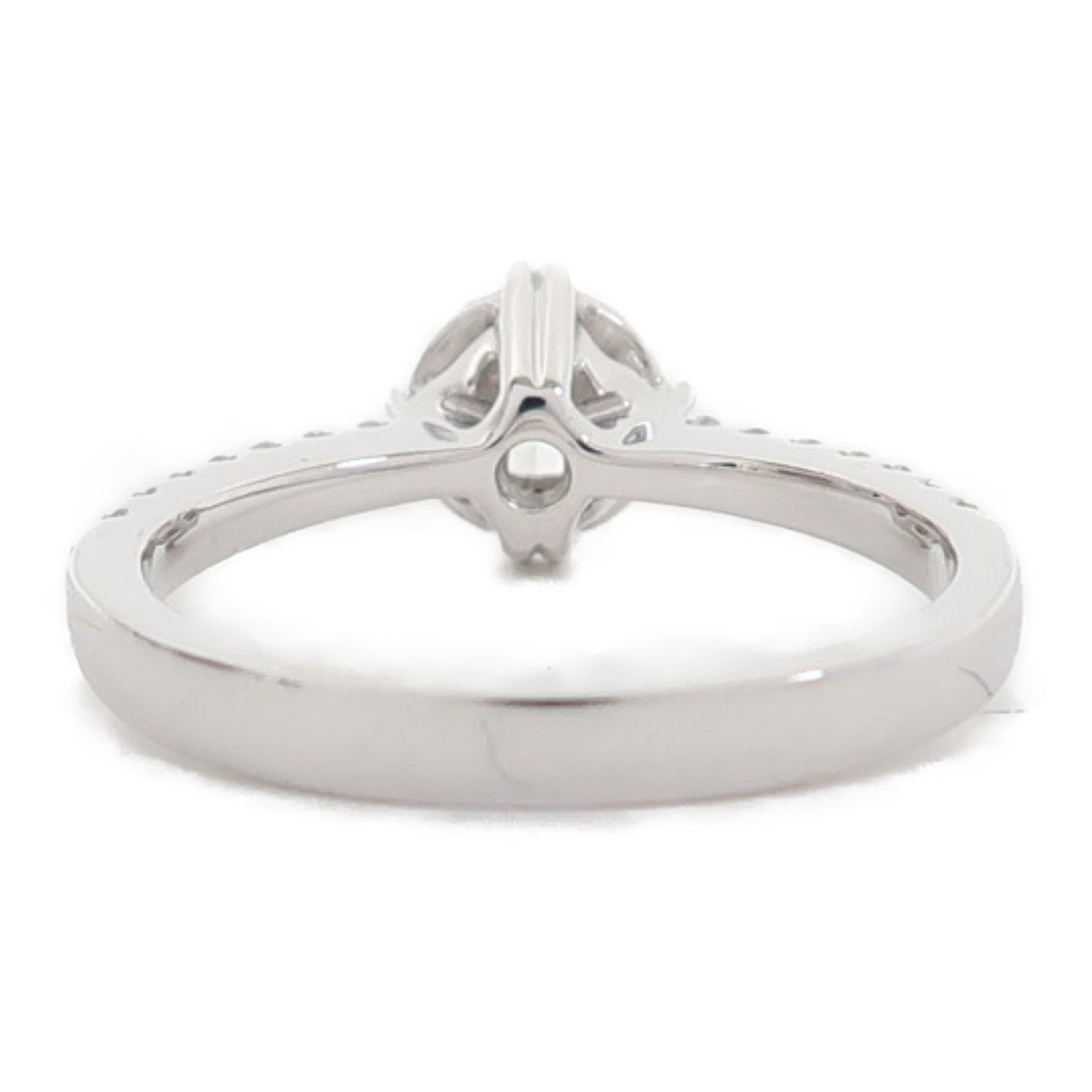 JEWELRY 18K白金Ring 0.23ct鑽石/0.18ct鑽石戒指US#5.75