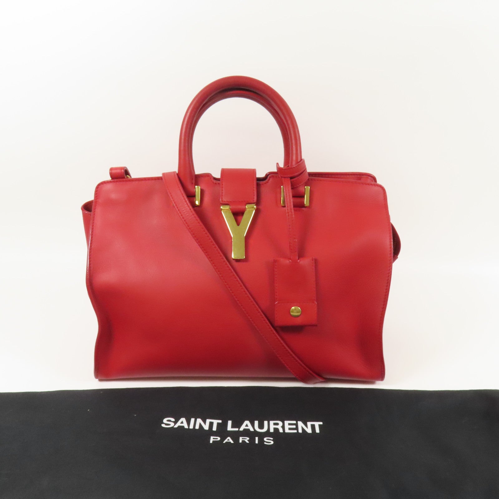 SAINT LAURENT 牛皮皮革Y Line Mini金扣手挽肩背兩用袋