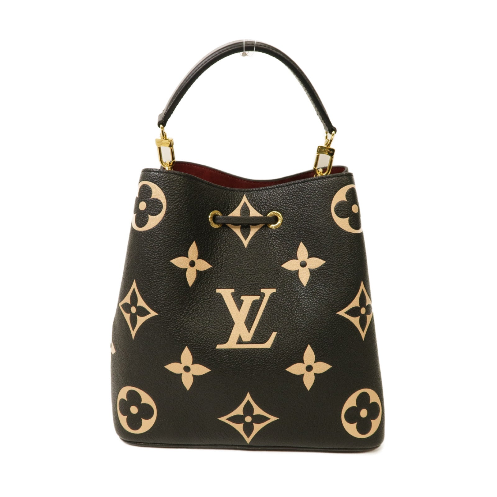 LOUIS VUITTON Monogram Empreinte Neo Noe MM金扣手挽肩背兩用袋黒色
