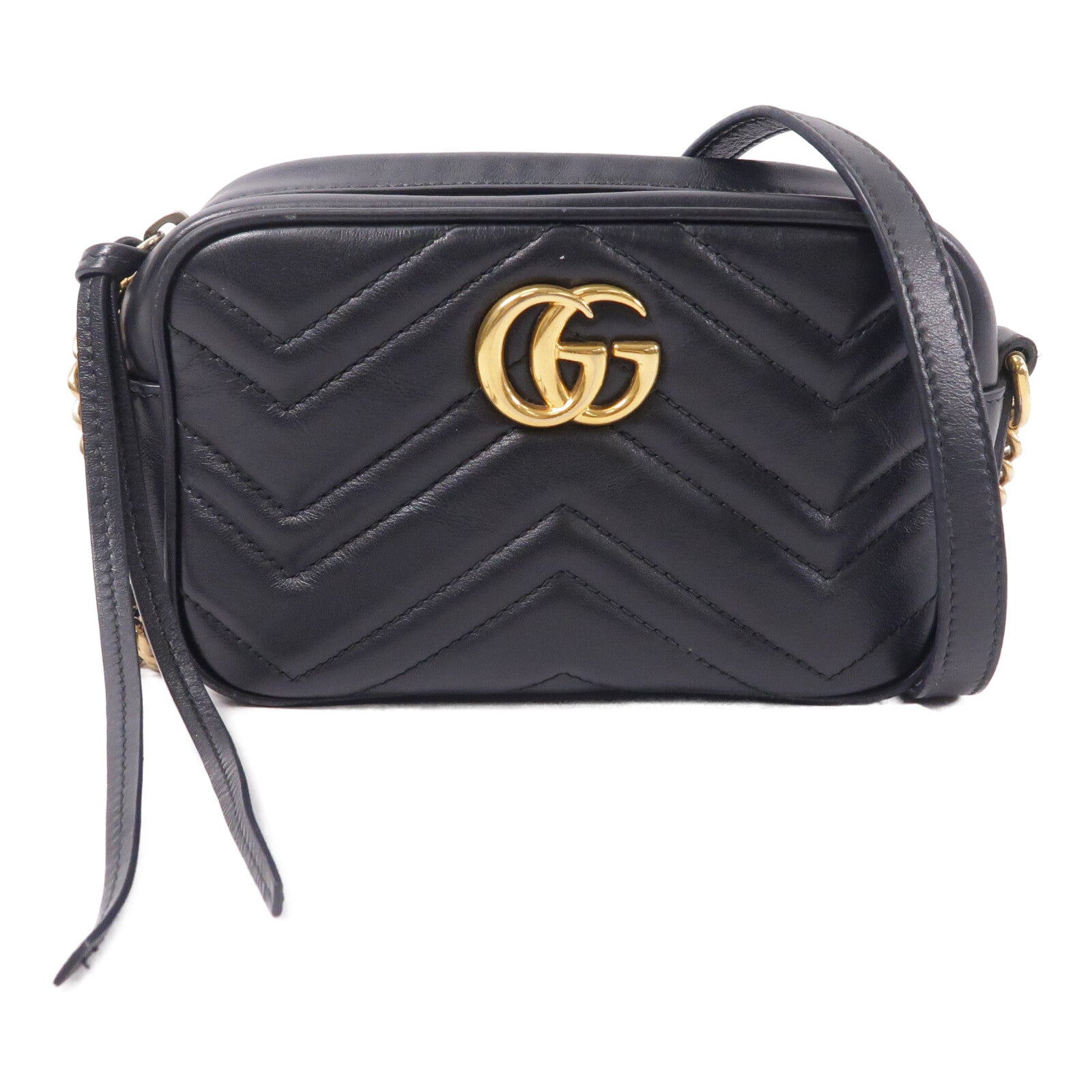 GUCCI 牛皮皮革GG Marmont Bag鏈帶肩背袋