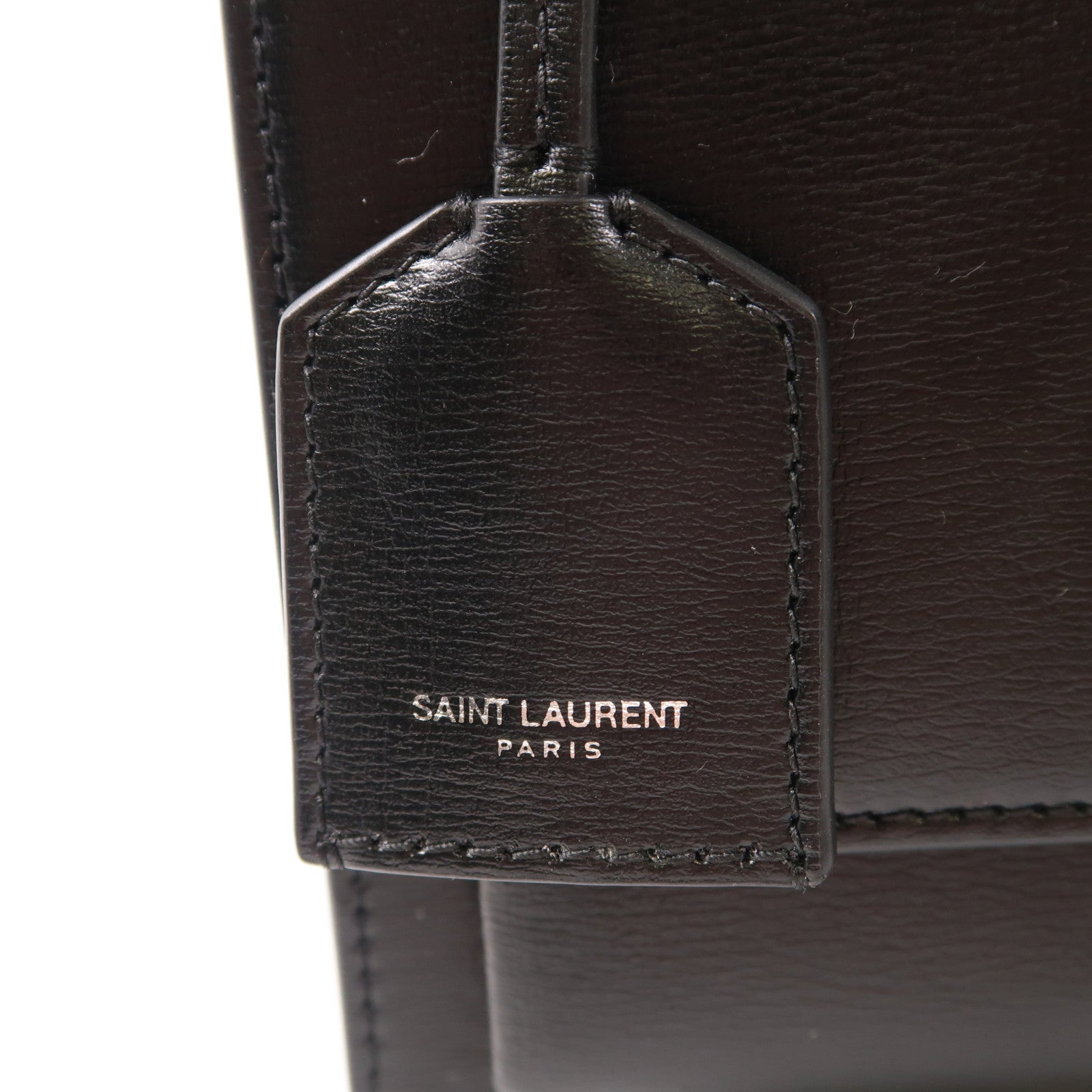 SAINT LAURENT 牛皮皮革Sunset Medium銀扣鏈帶肩背袋黑色